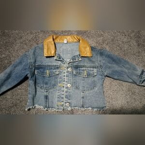 Children's Denim Jacket with Tan Collar